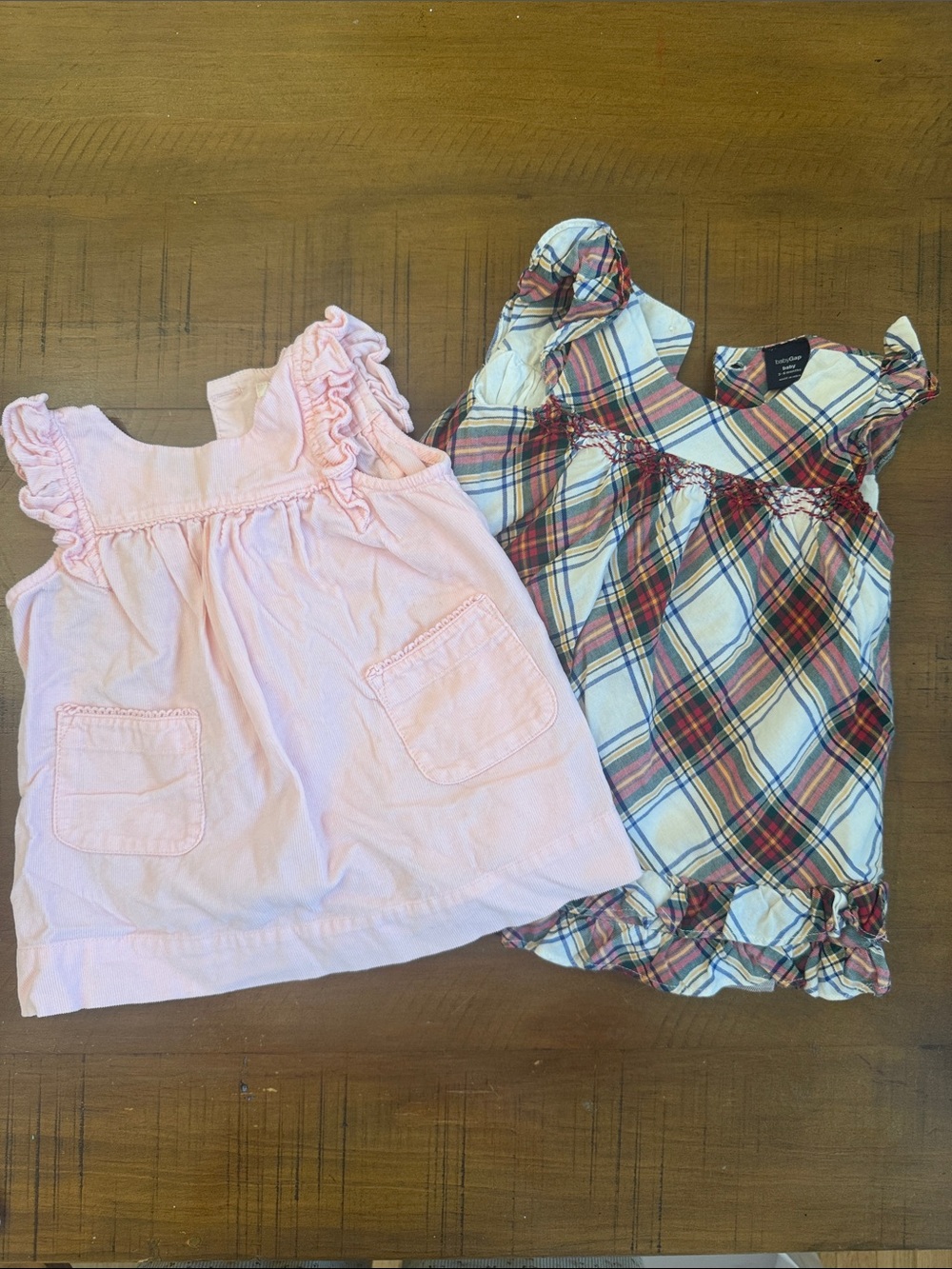 Girls' Pink Ruffle Pocket Dresses